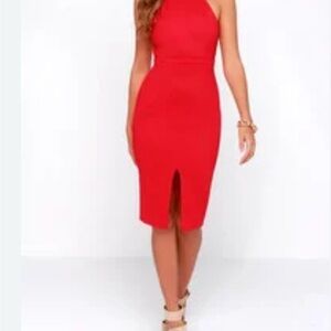 Lulu's Bold Red Backless Dress